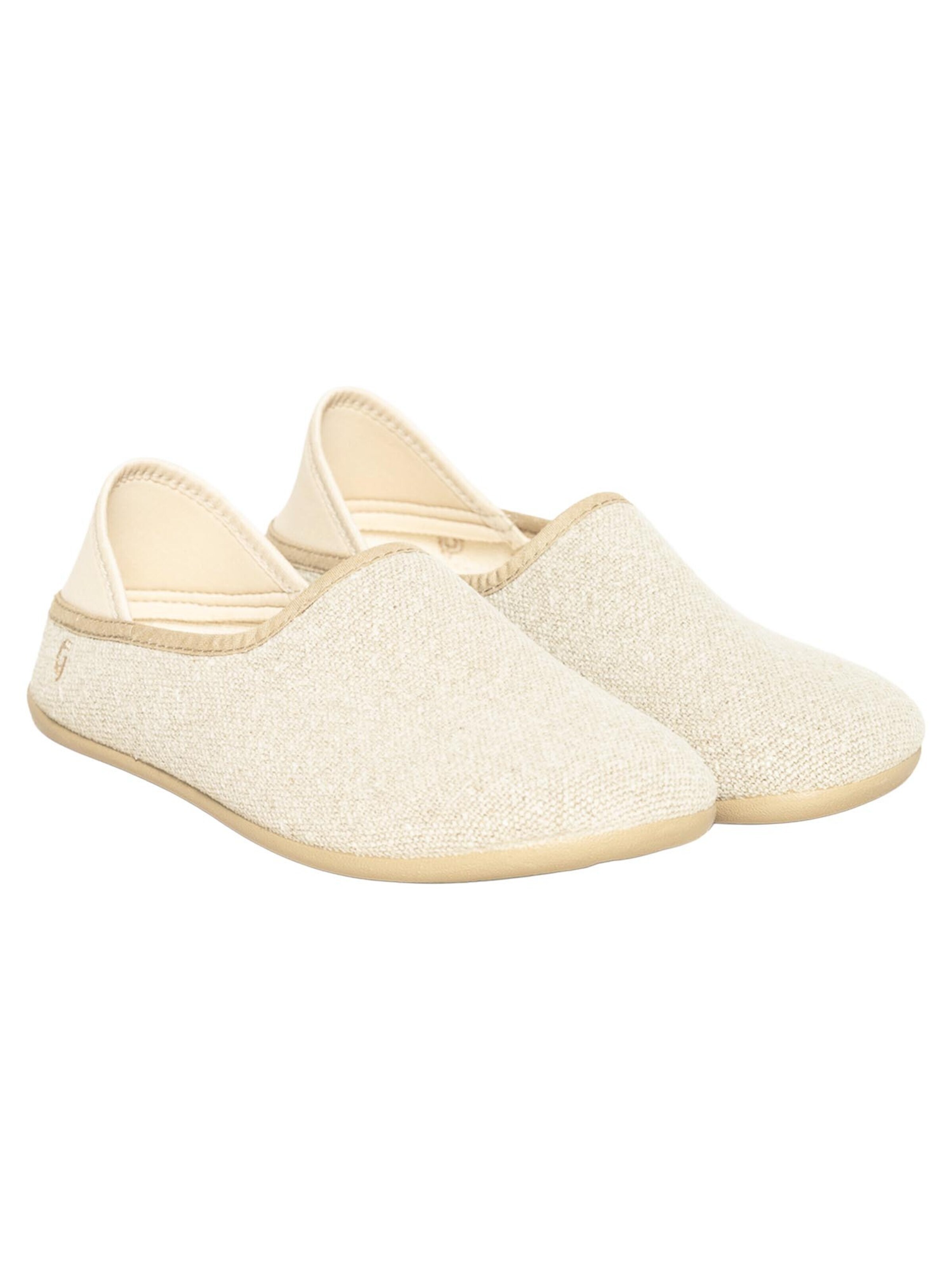 Gottstein Slippers 'Linen Slip-On' in Beige