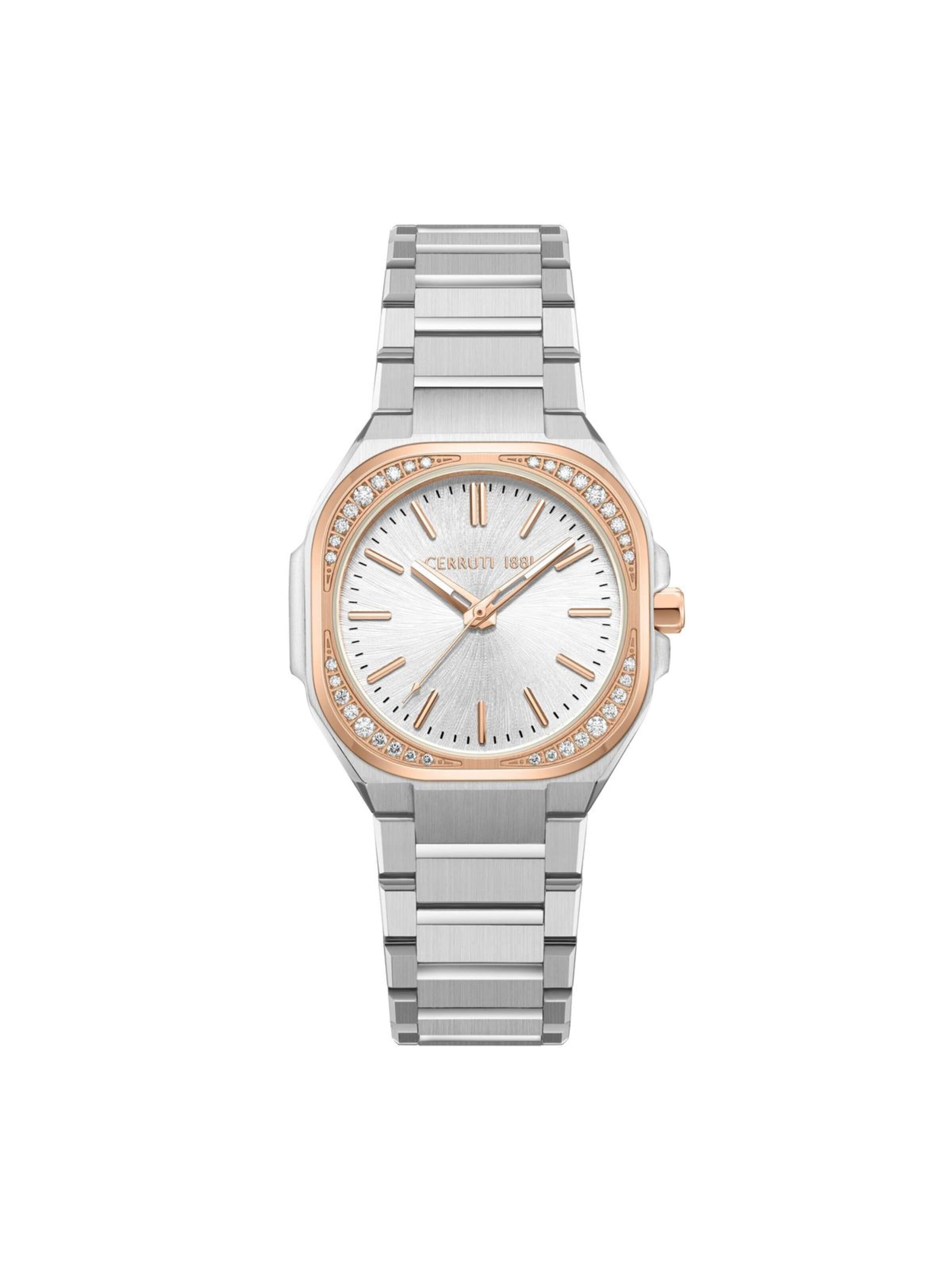 Montre à affichage analogique CERRUTI 1881 en argent : devant