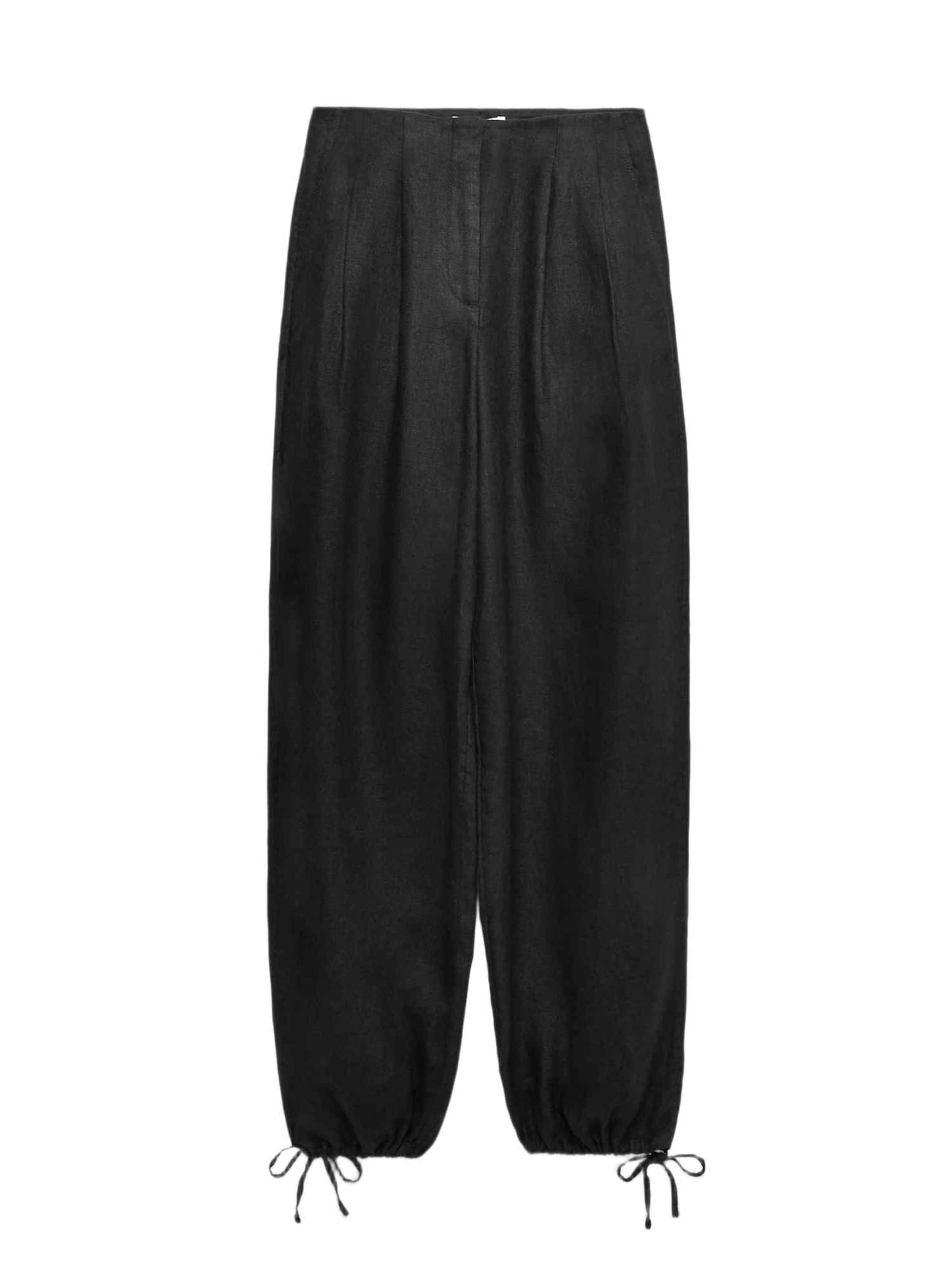 Baggy Pantalon Marks & Spencer en noir : devant