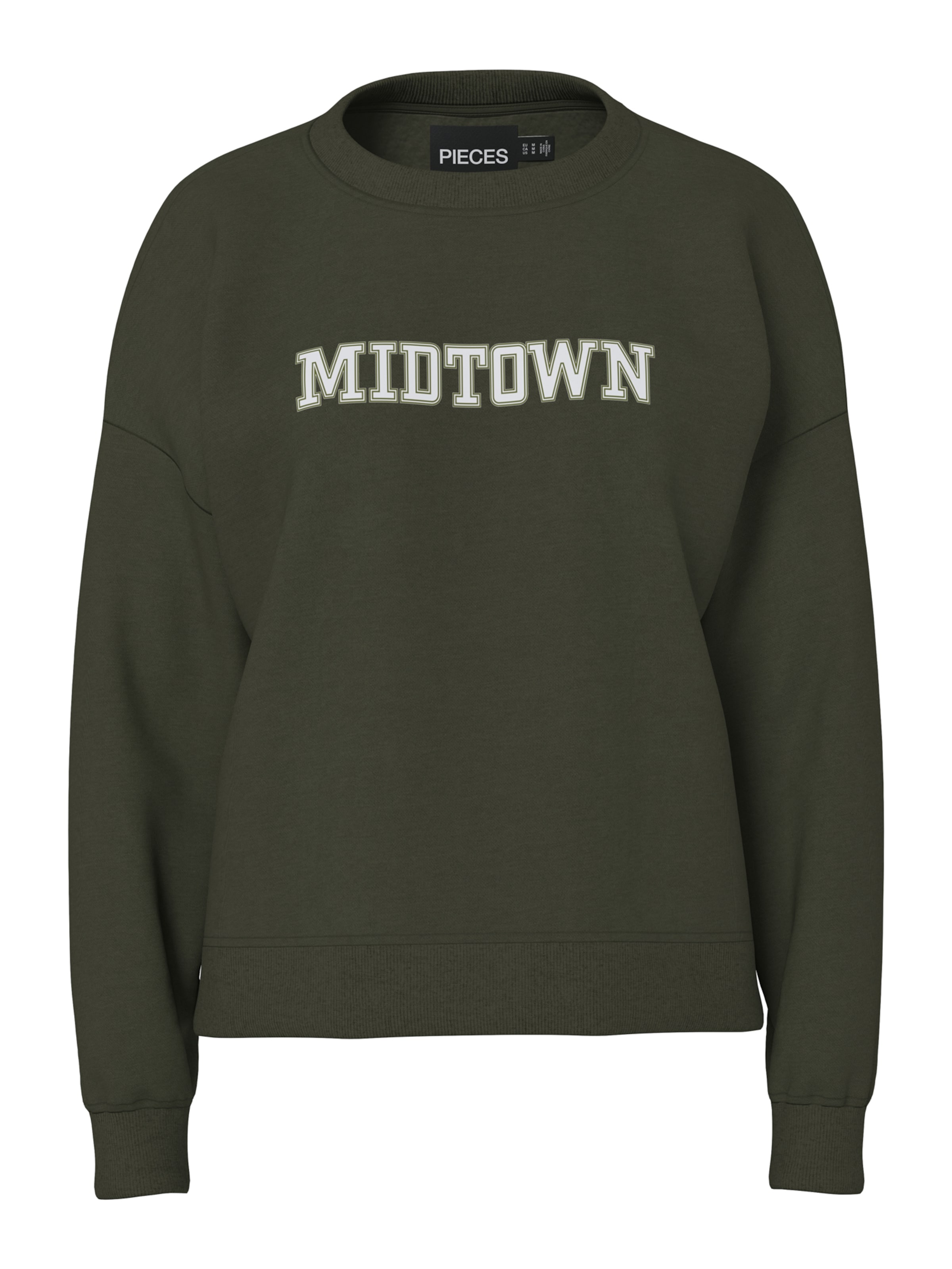 PIECES Sweatshirt 'PCRISSO' in Green: front