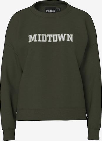 PIECES Sweatshirt 'PCRISSO' in Green: front