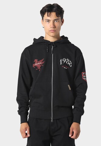 Pas De Monaco Sweat jacket 'Circuit 88' in Black: front