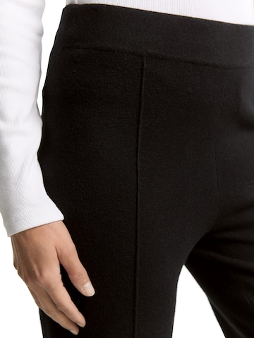 TOM TAILOR Wide leg Trousers with creases in Black