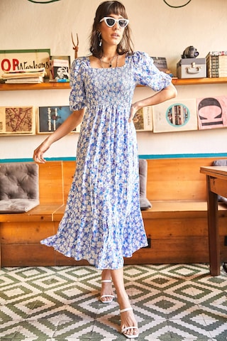 Robe olalook en bleu : devant