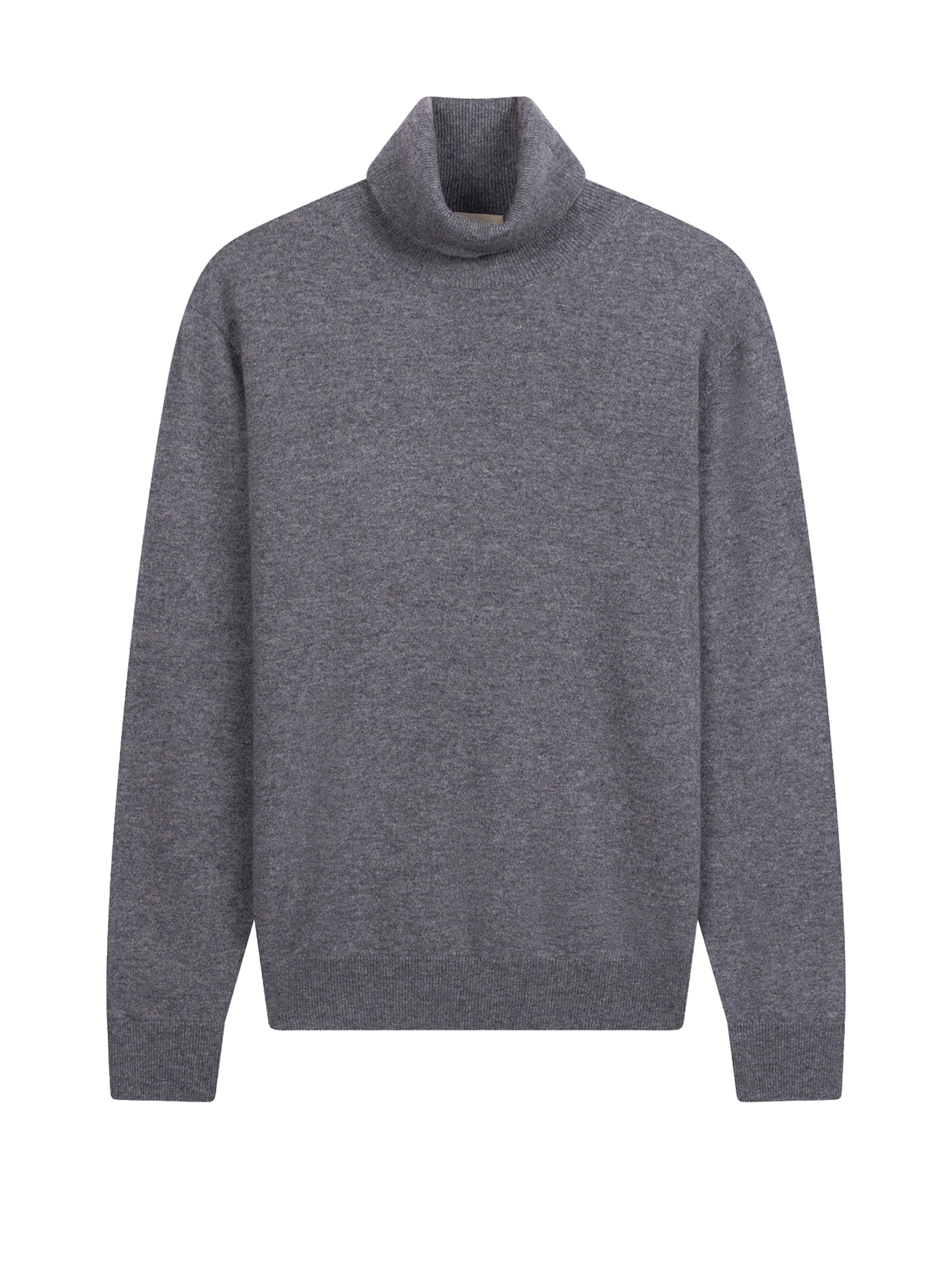 GOBI Cashmere Sweater 'Men's Essential Turtleneck Cashmere Sweater' in Grey: front