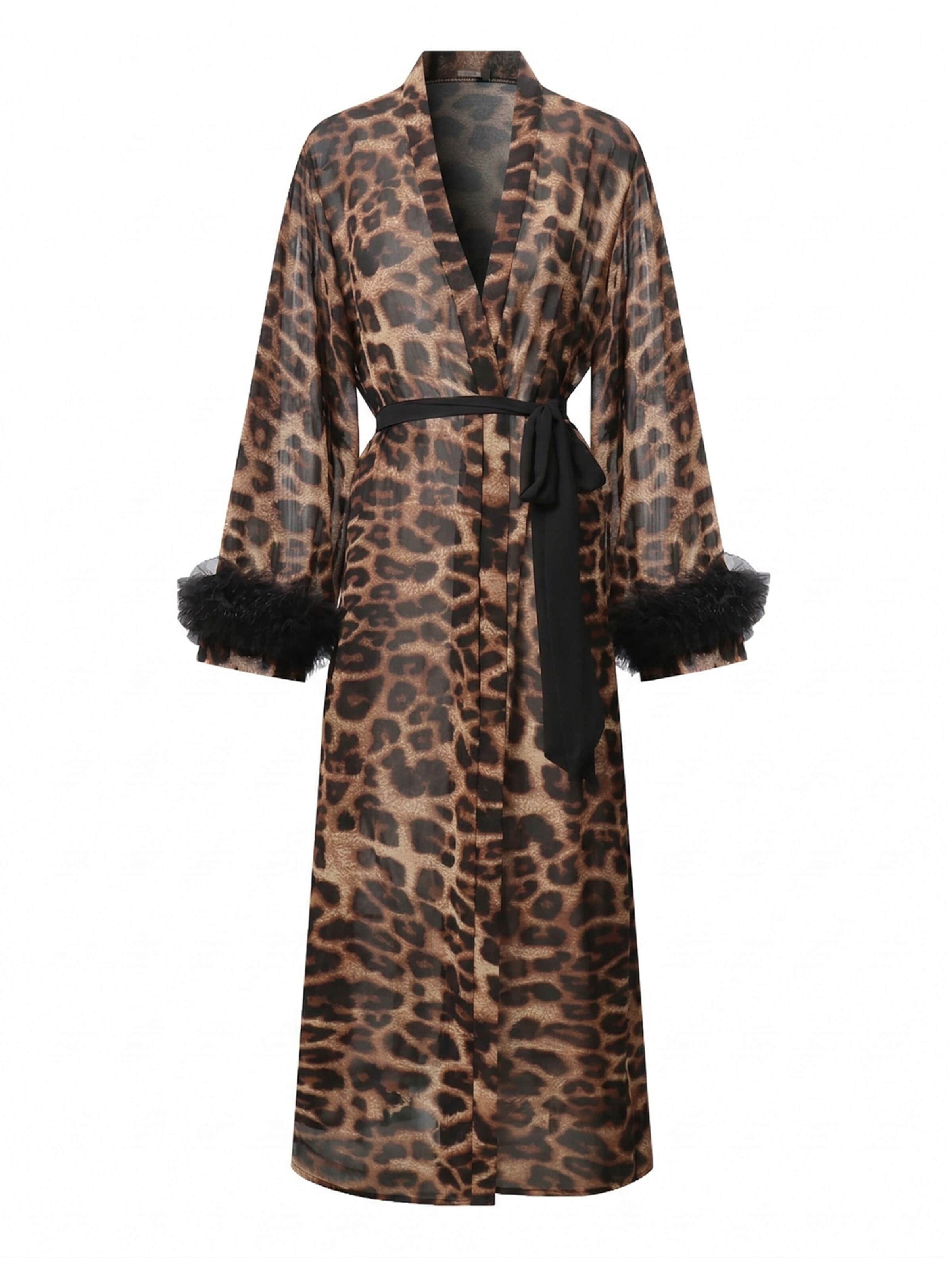 Vivi Idee Dressing Gown 'leopard' in XS-XXL in Dark brown, Item view