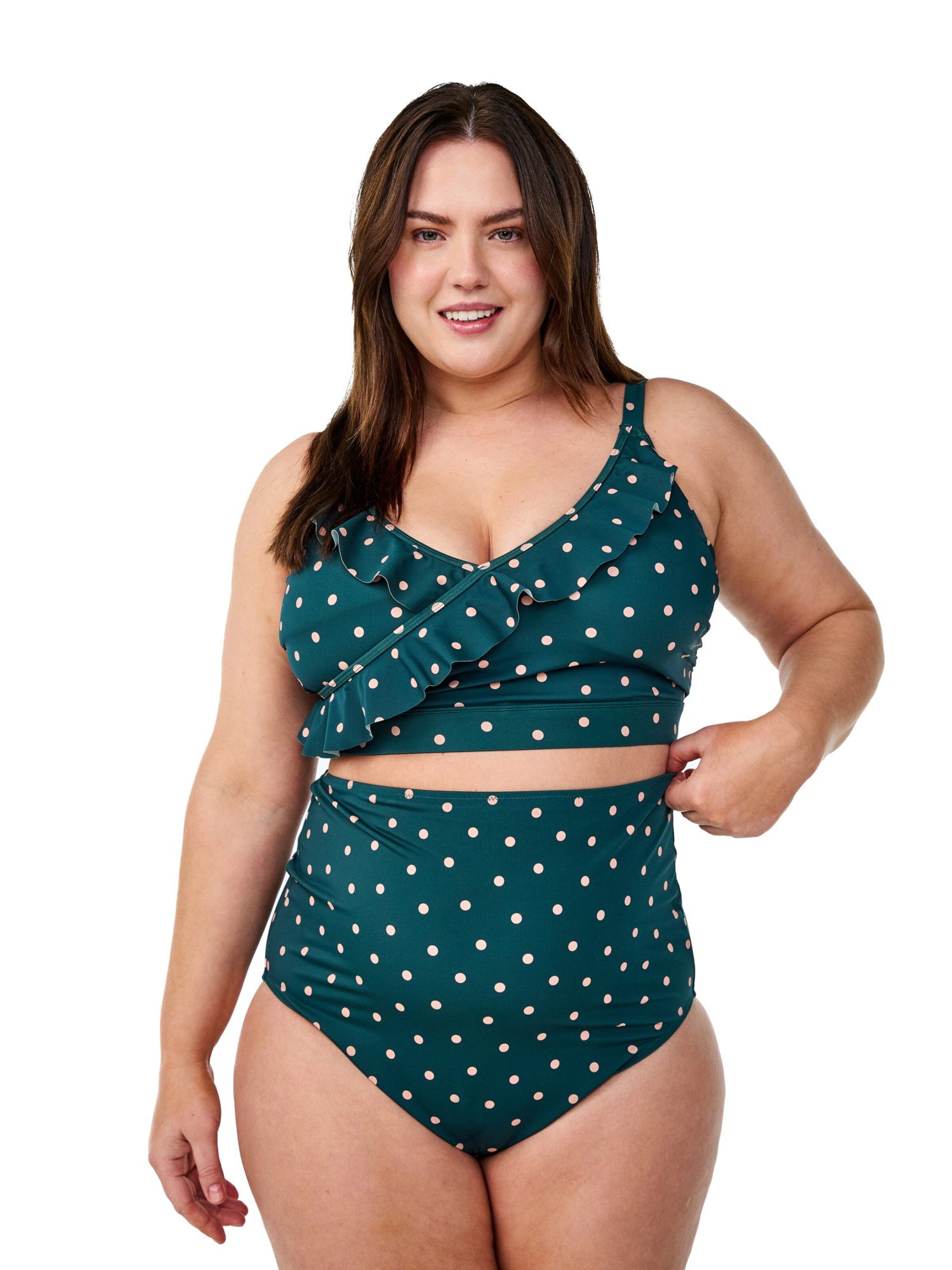 Pantaloncini per bikini 'Skatrin' di Swim by Zizzi in verde: frontale