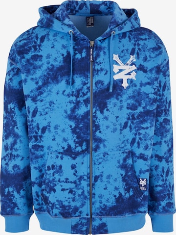 ZOO YORK Zip-Up Hoodie in Blue: front