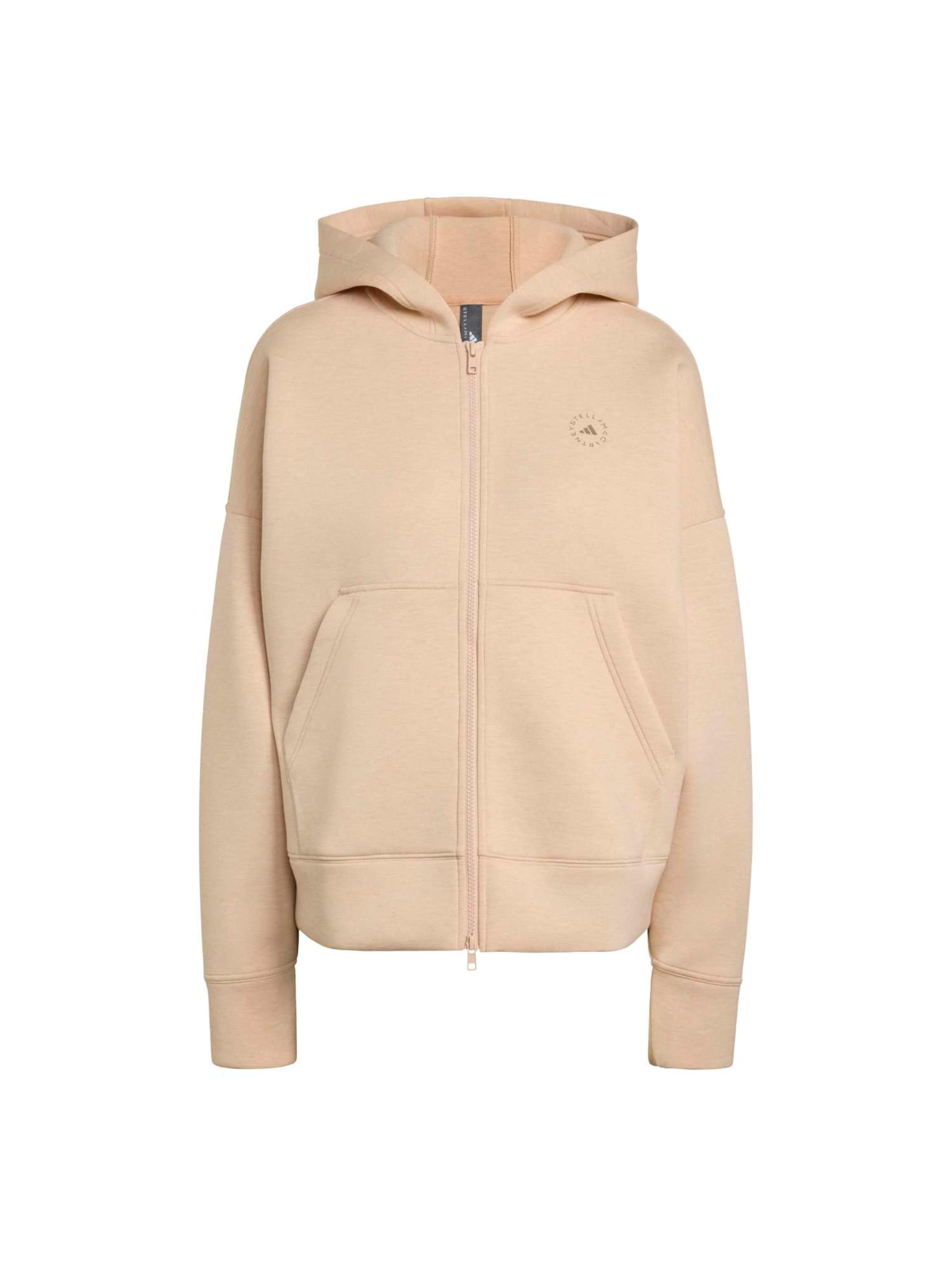 ADIDAS BY STELLA MCCARTNEY Sports sweat jacket 'Scuba' in Beige: front