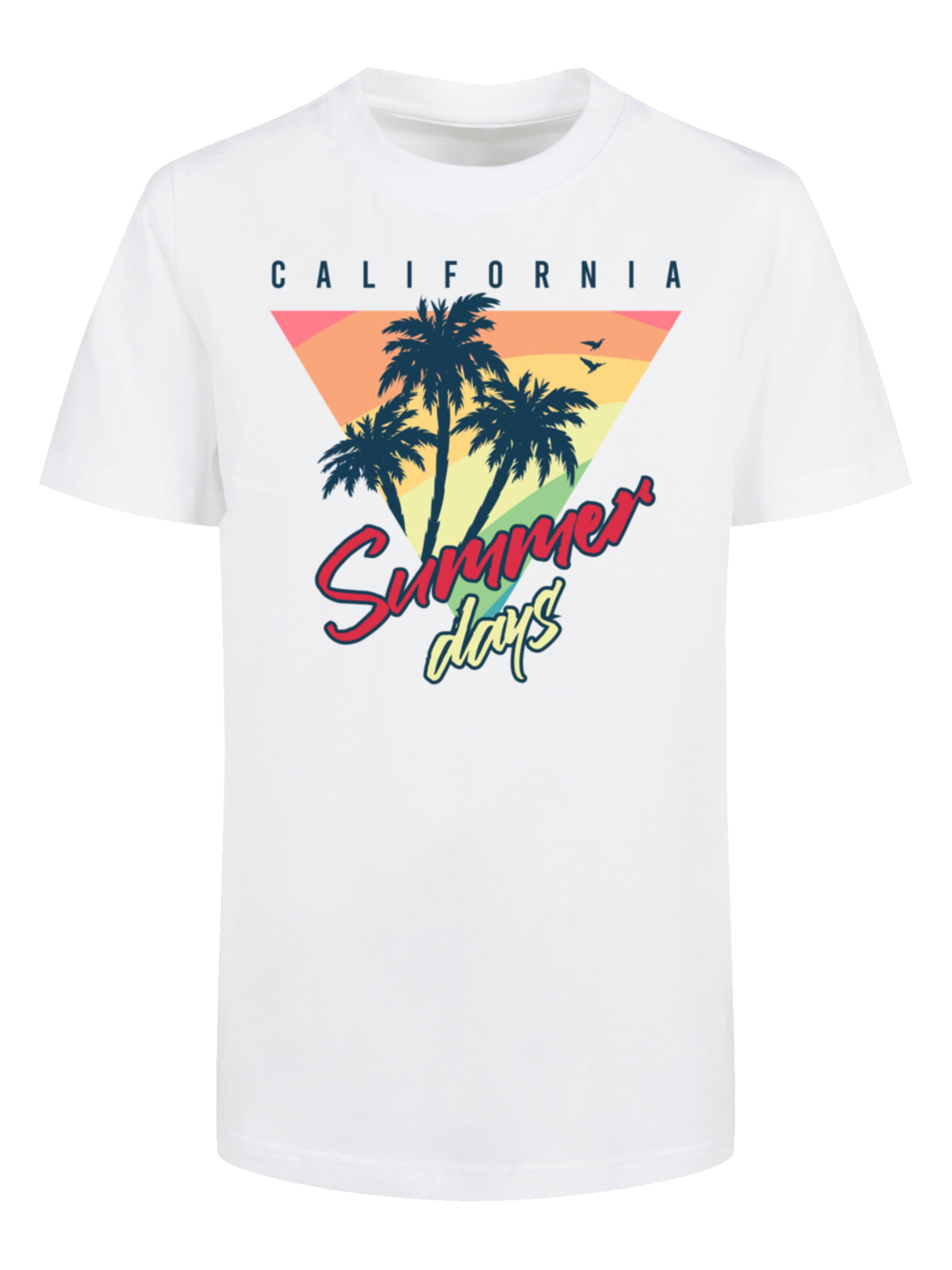 F4NT4STIC T-Shirt 'California Summer Days Palm' in Weiß: Vorderseite