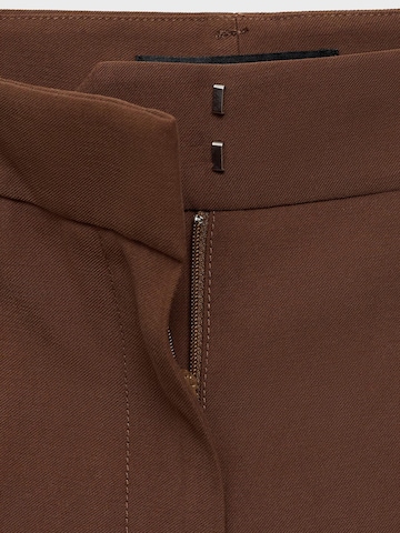 MANGO Wide leg Pressveckad byxa 'CARLOS' i brun