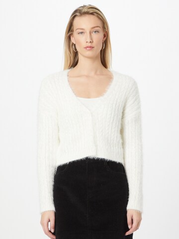QS Knit Cardigan in White: front