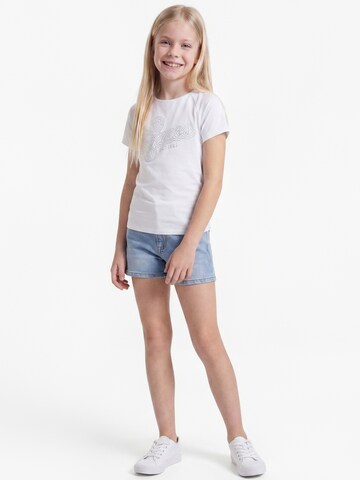 GUESS - Camiseta en blanco: frente