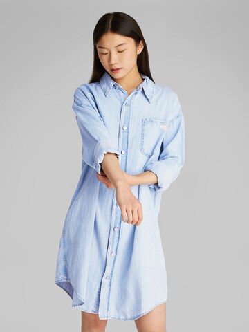 Calvin Klein Jeans Shirt dress in Blue: front