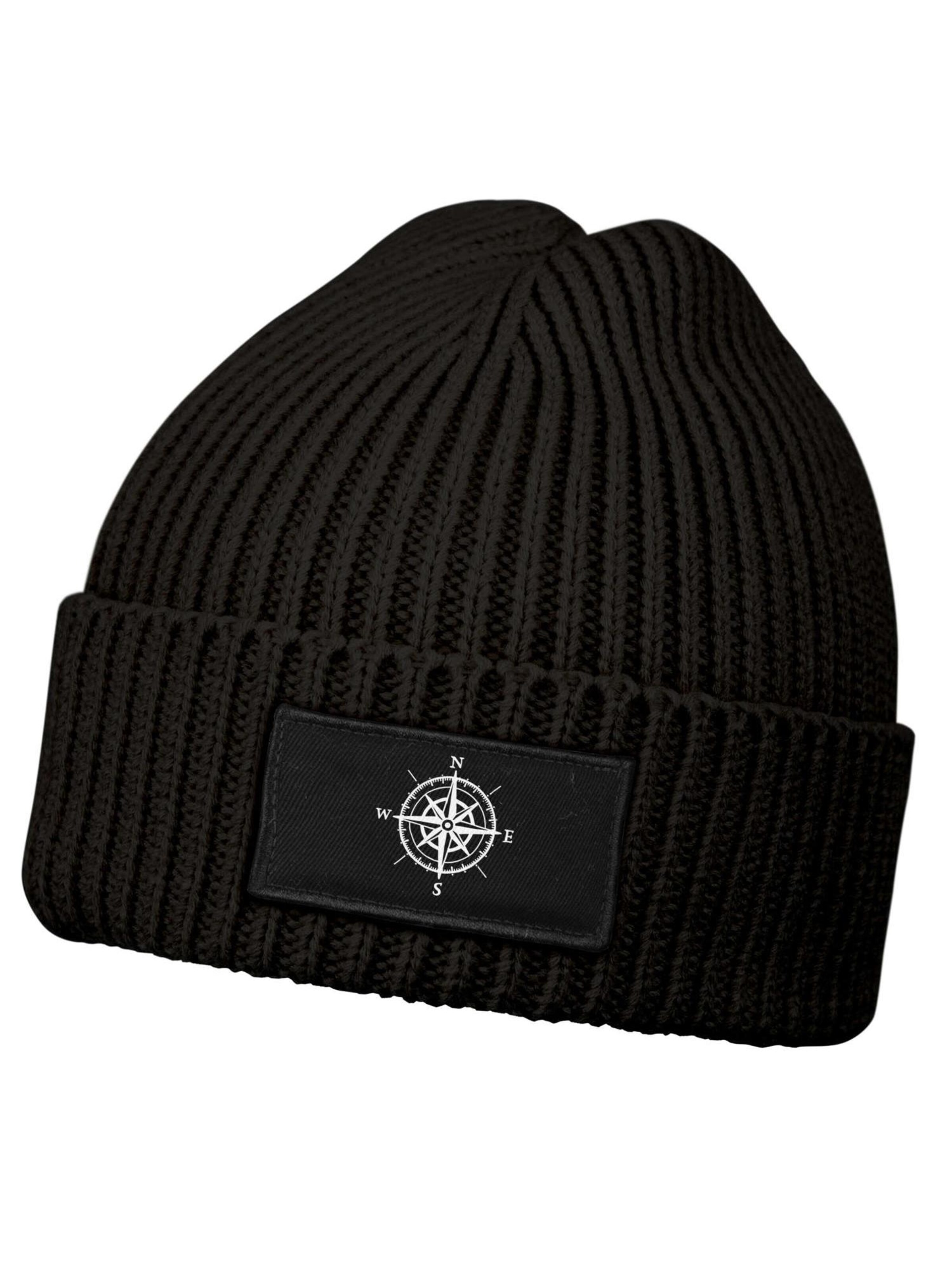 Neverless Beanie 'Kompass' in Black
