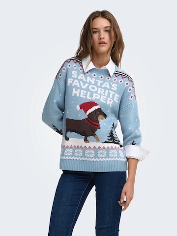 ONLY - Jersey 'ONLXmas' en azul: frente