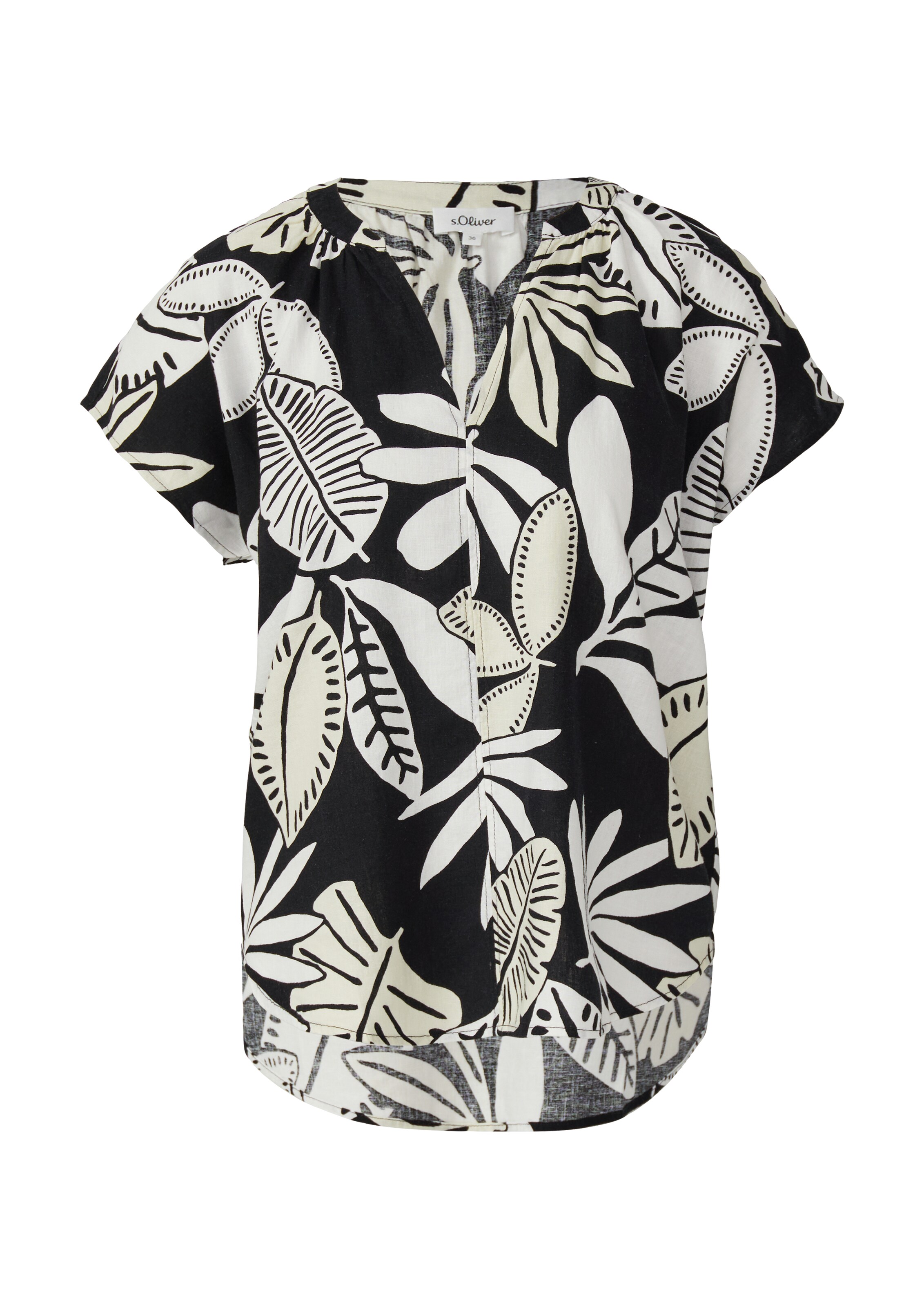 s.Oliver Blouse in Zwart: voorkant