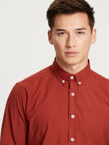 Cross Jeans Regular fit Button Up Shirt in Red