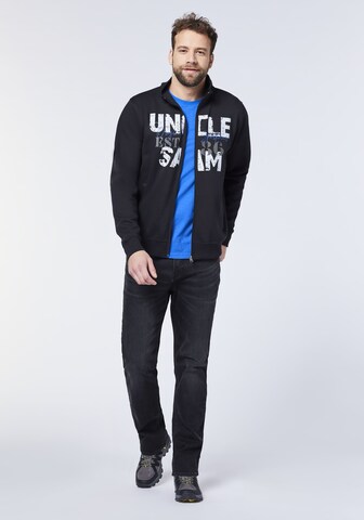 UNCLE SAM Zip-Up Hoodie in Black