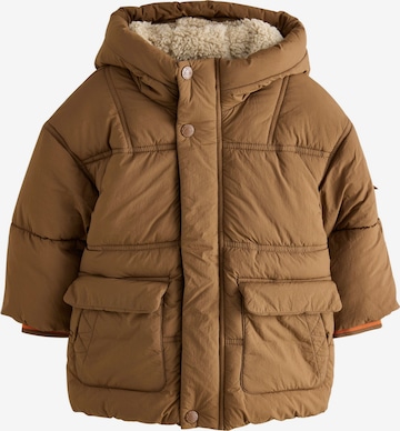 Next Pitkä takki värissä ruskea: etupuoli