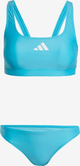 ADIDAS PERFORMANCE Sportski bikini '3-Stripes V-Back' u neonsko plava / bijela, Pregled proizvoda