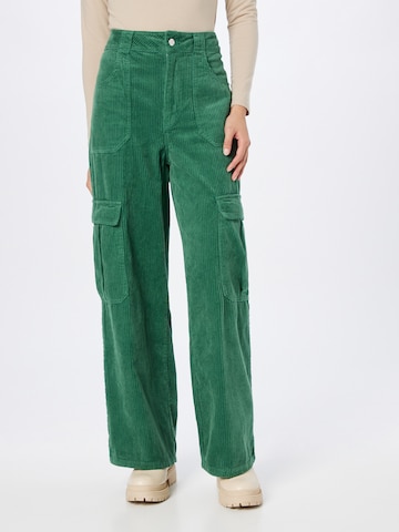 NEON & NYLON Ohlapna forma Kargo hlače | zelena barva: sprednja stran