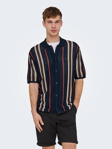 Vestes en maille 'ONSLEON' Only & Sons en bleu : devant