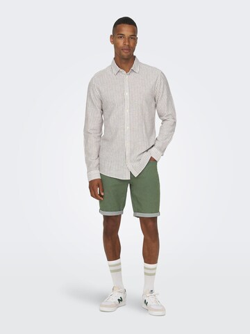 Only & Sons Regular fit Overhemd 'CAIDEN' in Bruin