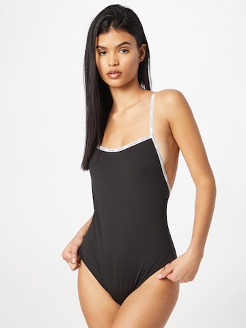 Calvin Klein Swimwear صدرية ثوب السباحة بلون أسود: الأمام