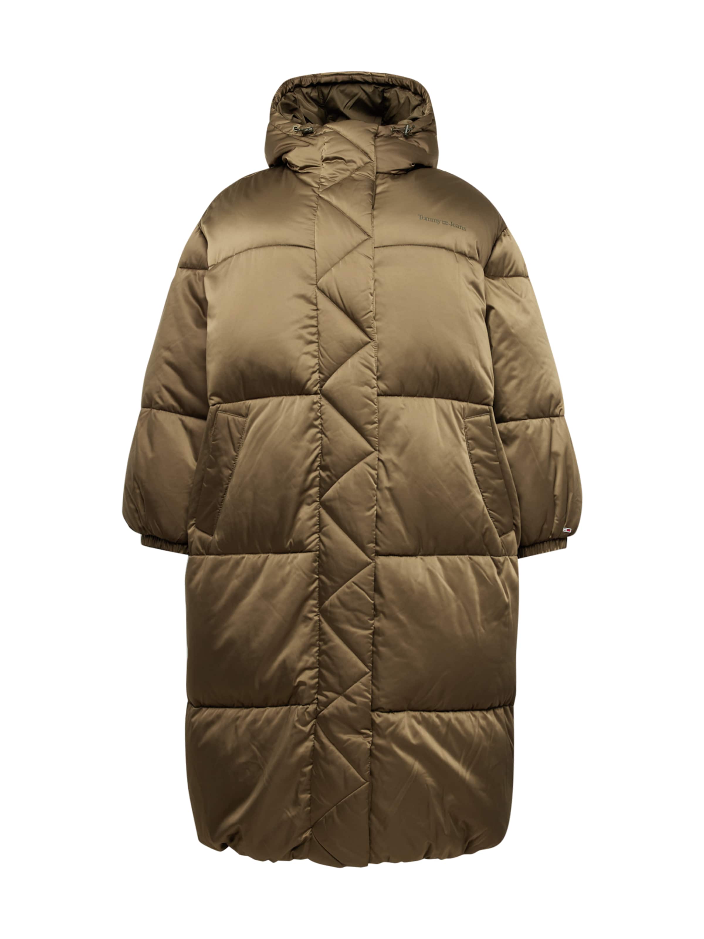 Tommy Jeans Curve Χειμερινό παλτό σε πράσινο: μπροστά
