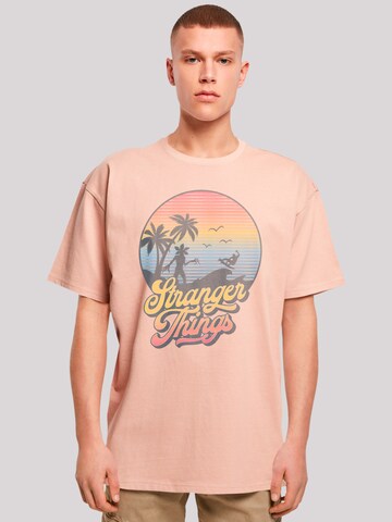 T-Shirt 'Stranger Things LA Gradient Netflix TV Series' F4NT4STIC en orange : devant