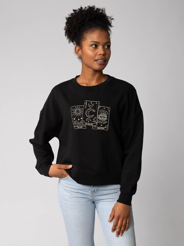 Watapparel Sweatshirt 'Tarot Set ' in Zwart: voorkant