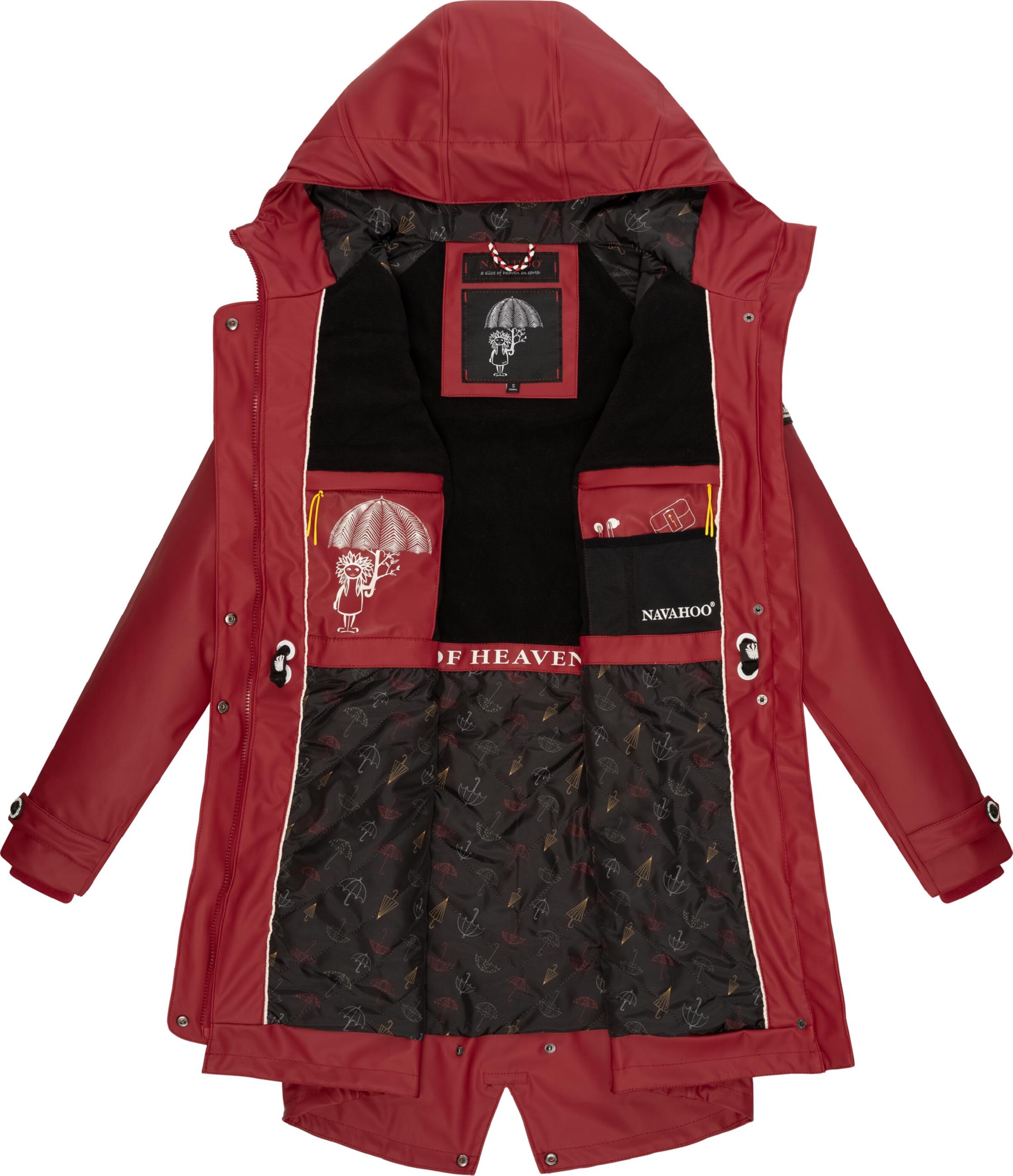 Manteau fonctionnel 'Rainy Flower' NAVAHOO en rouge