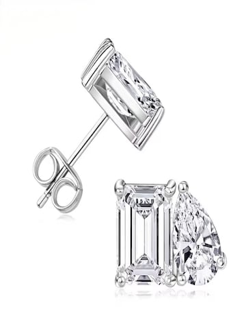 ROUGEMONT Jewellery Earrings 'Damen Zirkonia  Ohrstecker' in Silver: front