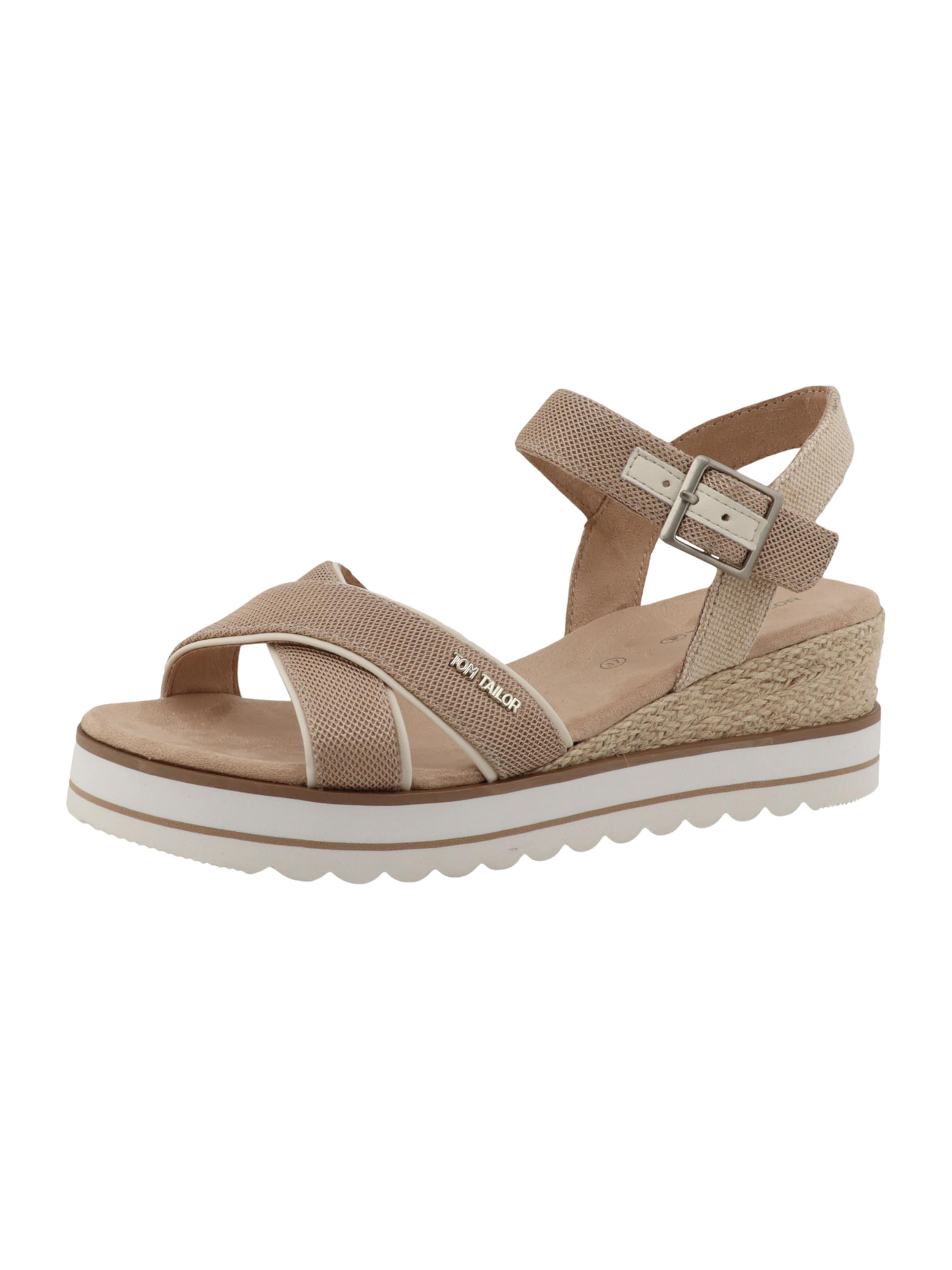TOM TAILOR - Sandalias con hebilla en beige: frente