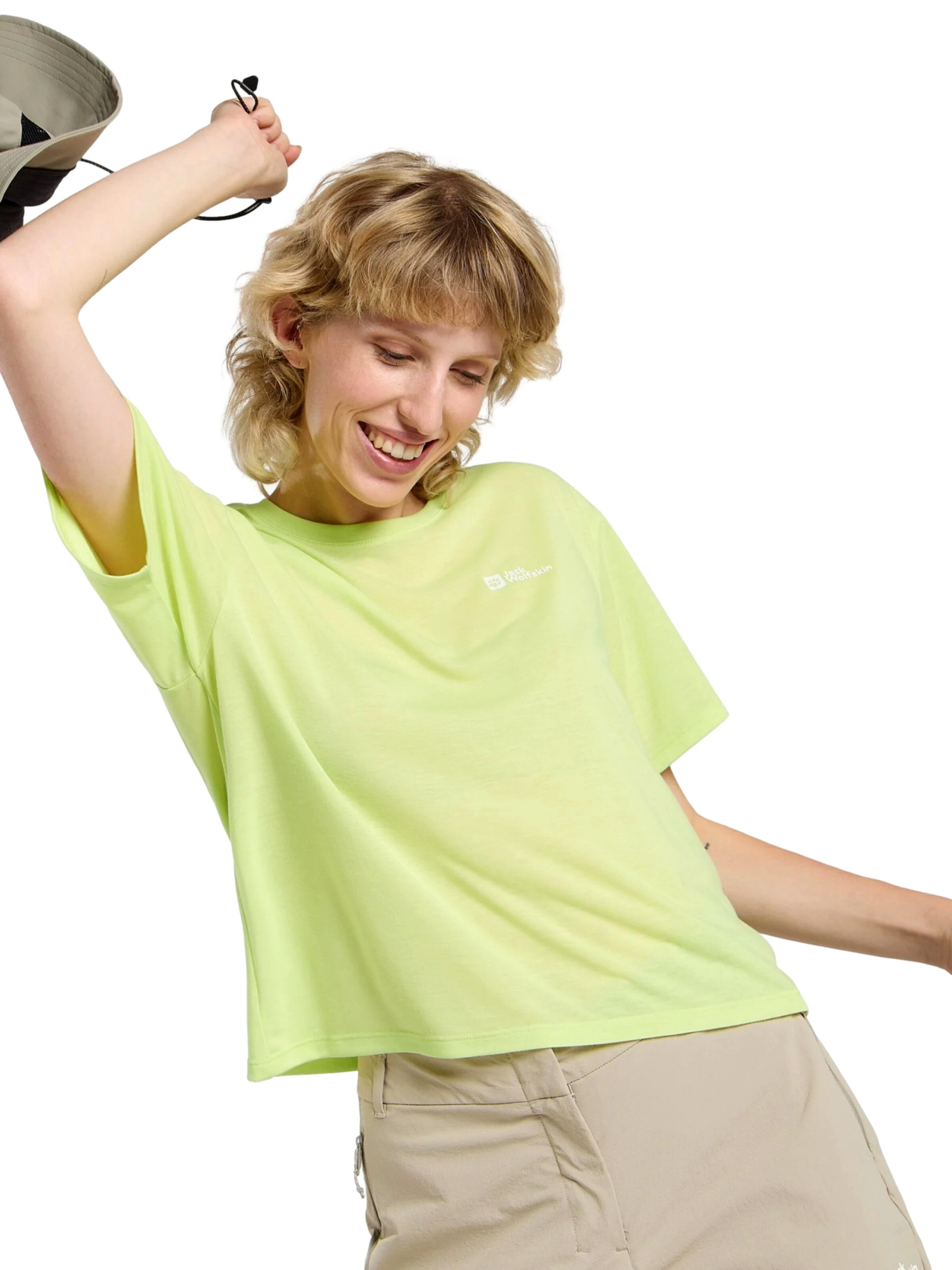 JACK WOLFSKIN Funktionsbluse 'VONNAN T W' i grøn