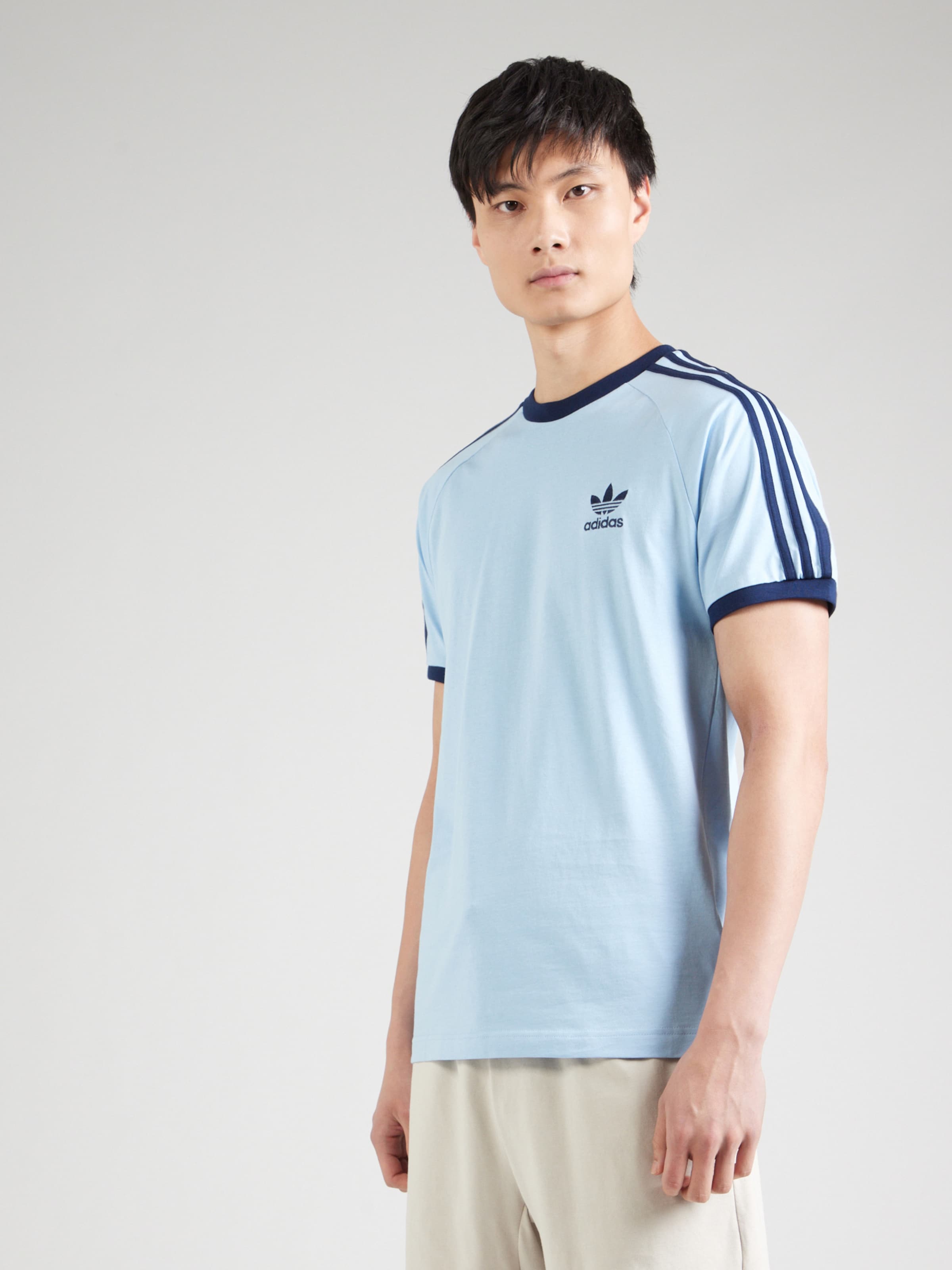 ADIDAS ORIGINALS Shirt 'Adicolor Classics' in Navy, Lichtblauw | ABOUT YOU