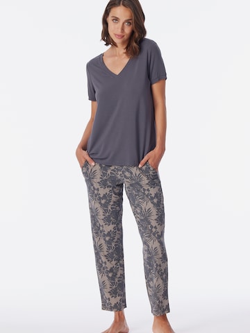 SCHIESSER Pyjama ' 7/8 - Selected Premium ' in Grau
