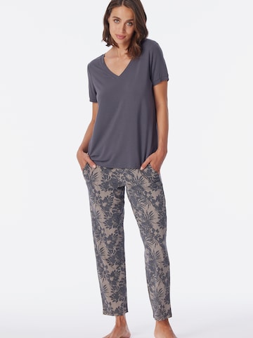 SCHIESSER Pyjama ' 7/8 - Selected Premium ' in Grijs