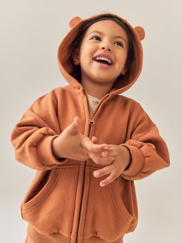 Next Sweatjacke in Braun: Vorderseite