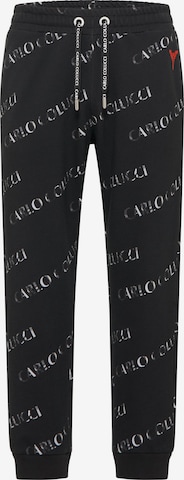 Carlo Colucci Tapered Broek 'Davare' in Zwart: voorkant