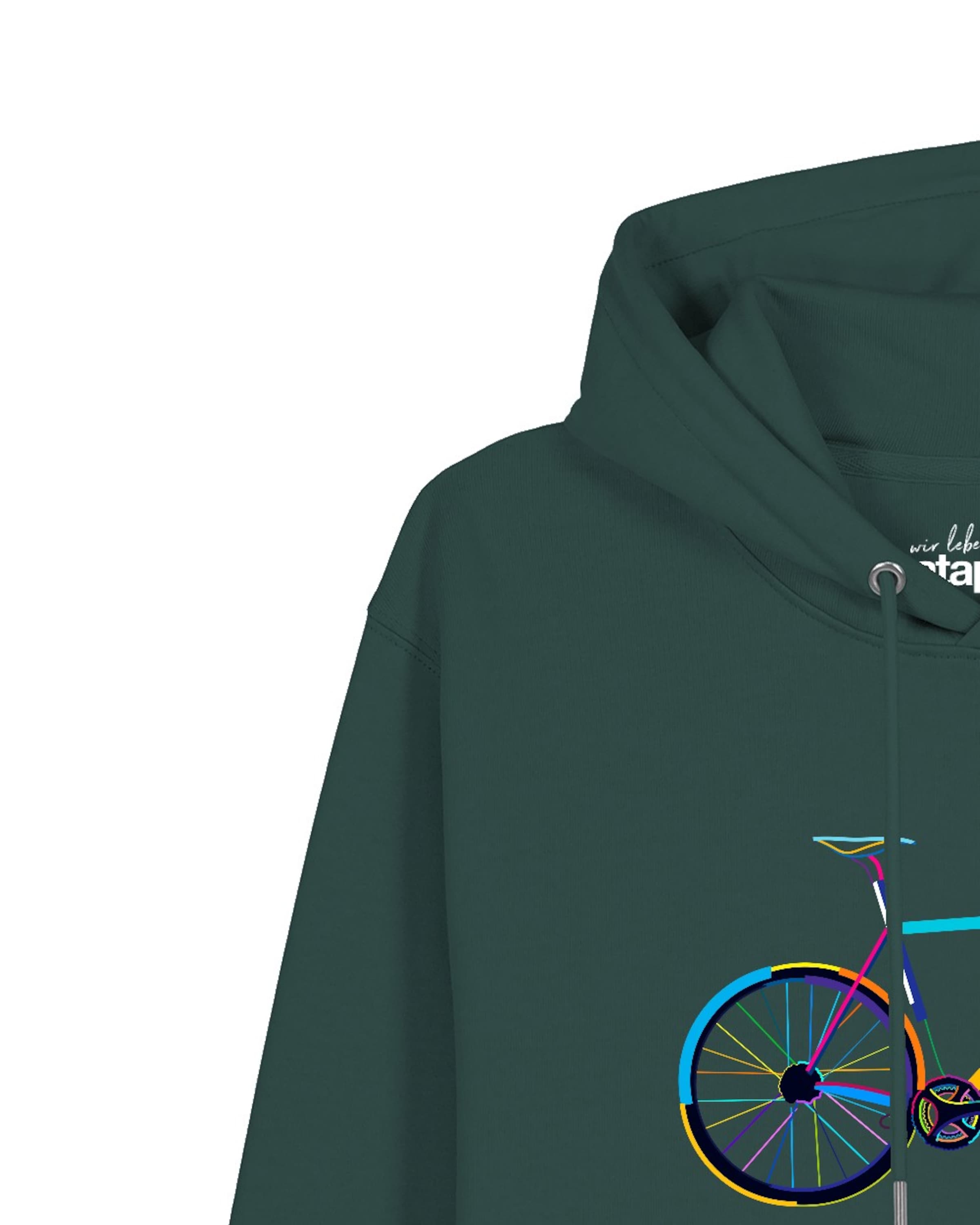 Sweat-shirt ' Fahrrad by night ' Watapparel en vert