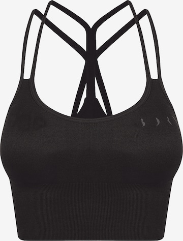 Born Living Yoga Sporttop ' Sunset ' in Zwart: voorkant