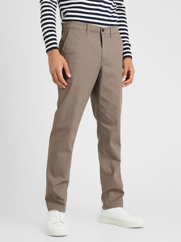 JACK & JONES - Regular Calças chino 'OLLIE DAVE' em castanho: frente