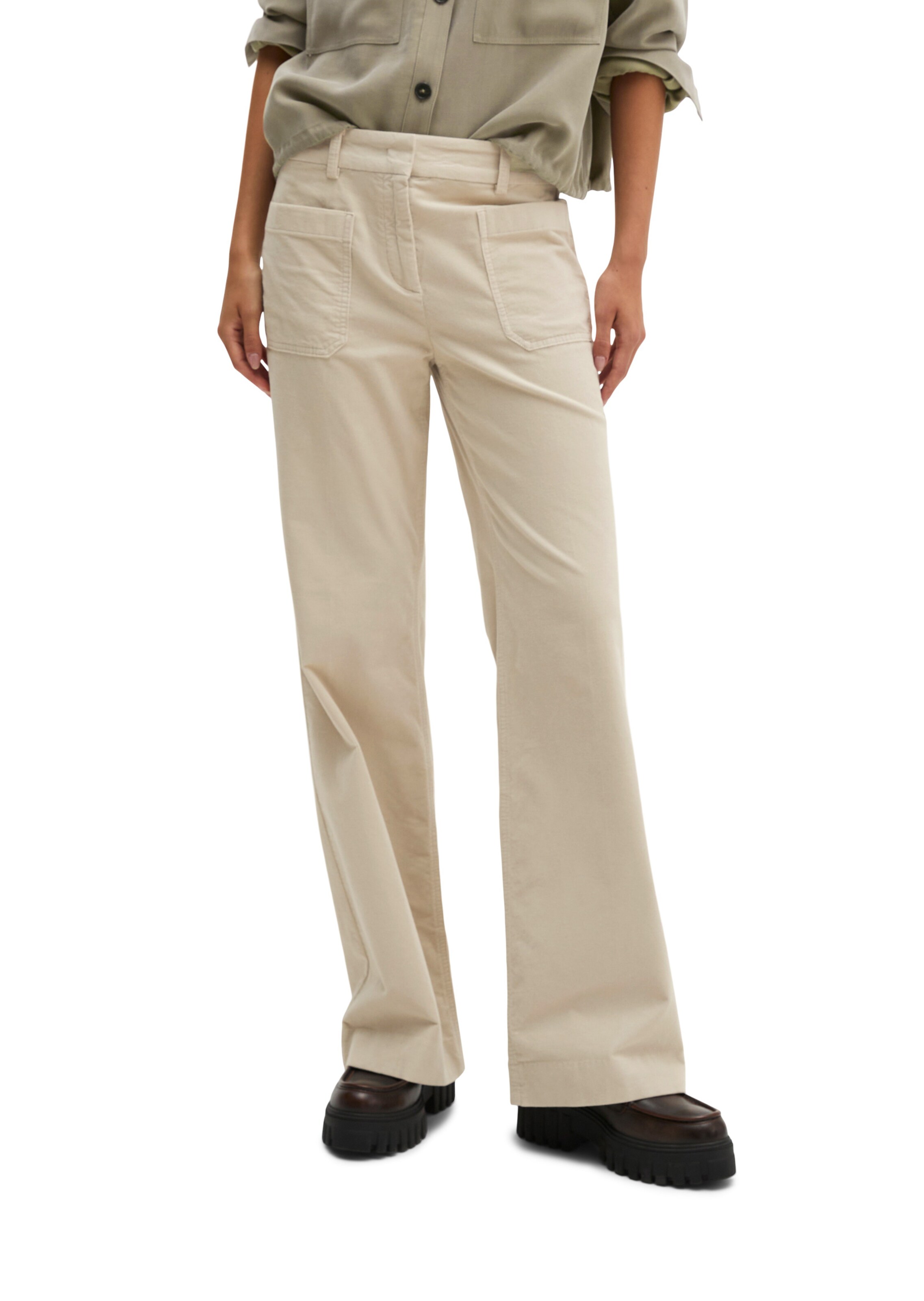 Marc O'Polo Flared Broek 'Marthe' in Beige: voorkant