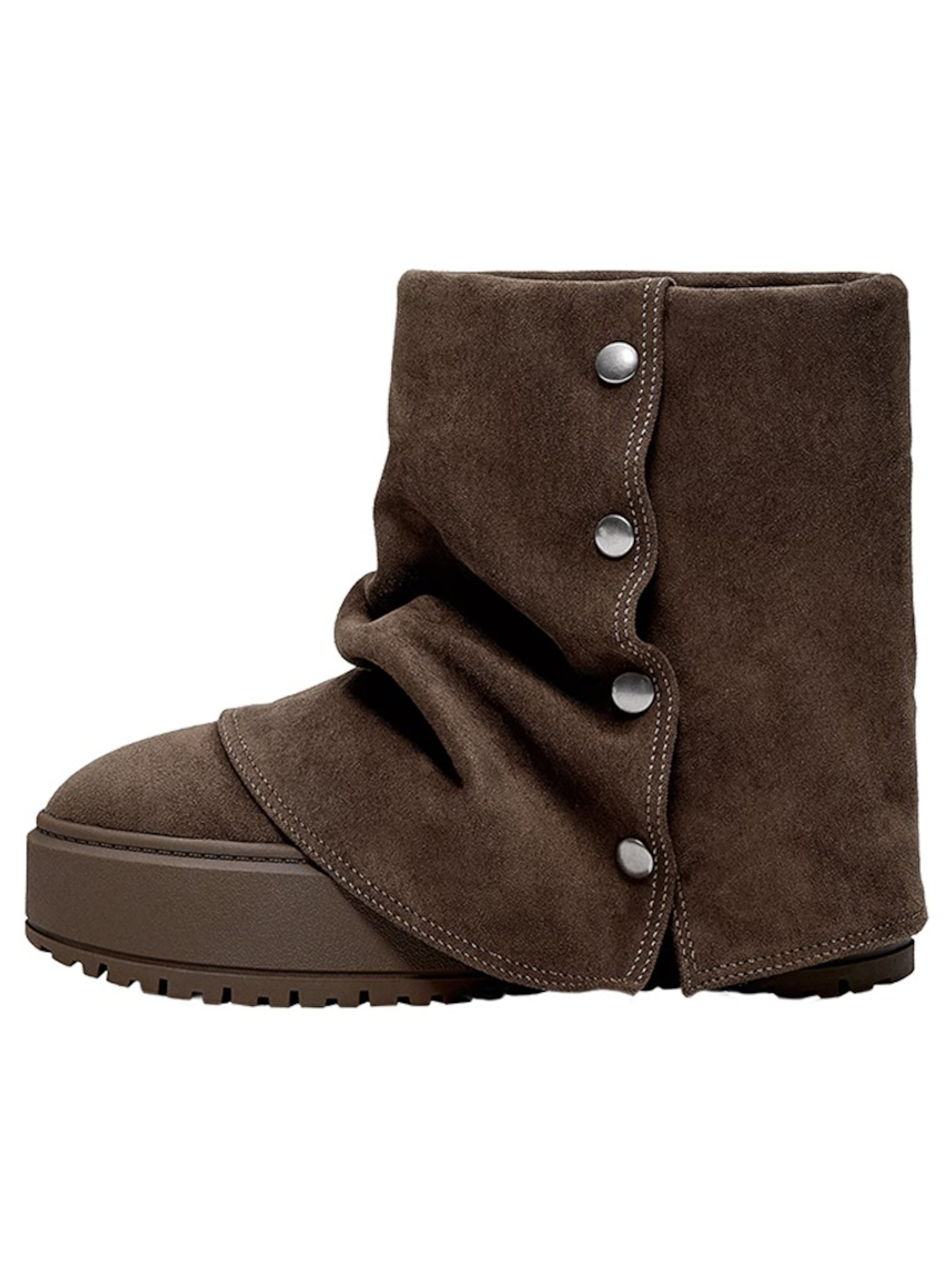 Boots Bershka en marron : sur le côté