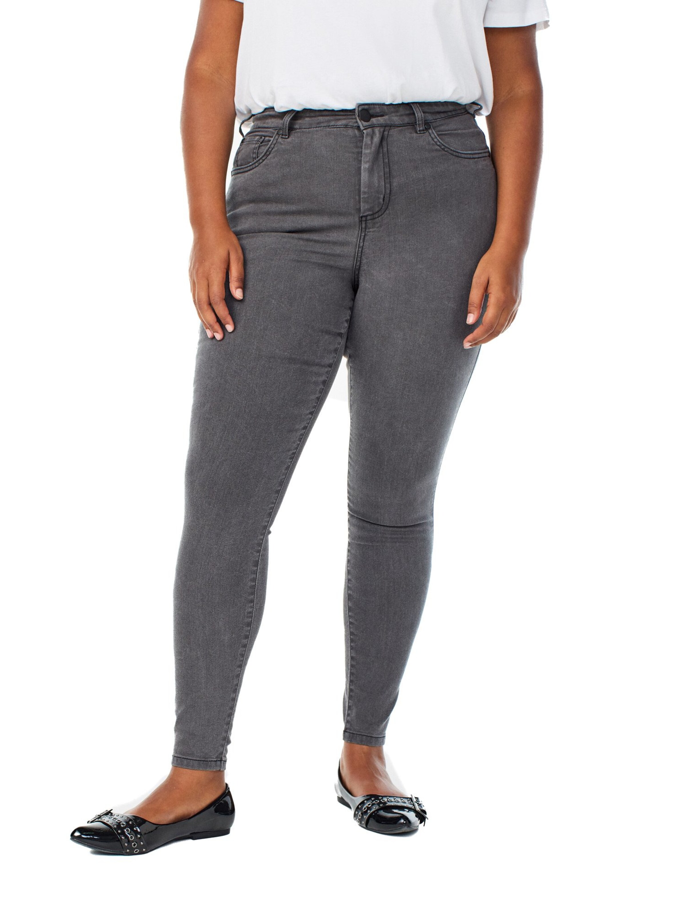 Zizzi Skinny Džíny 'Amy' – šedá: přední strana