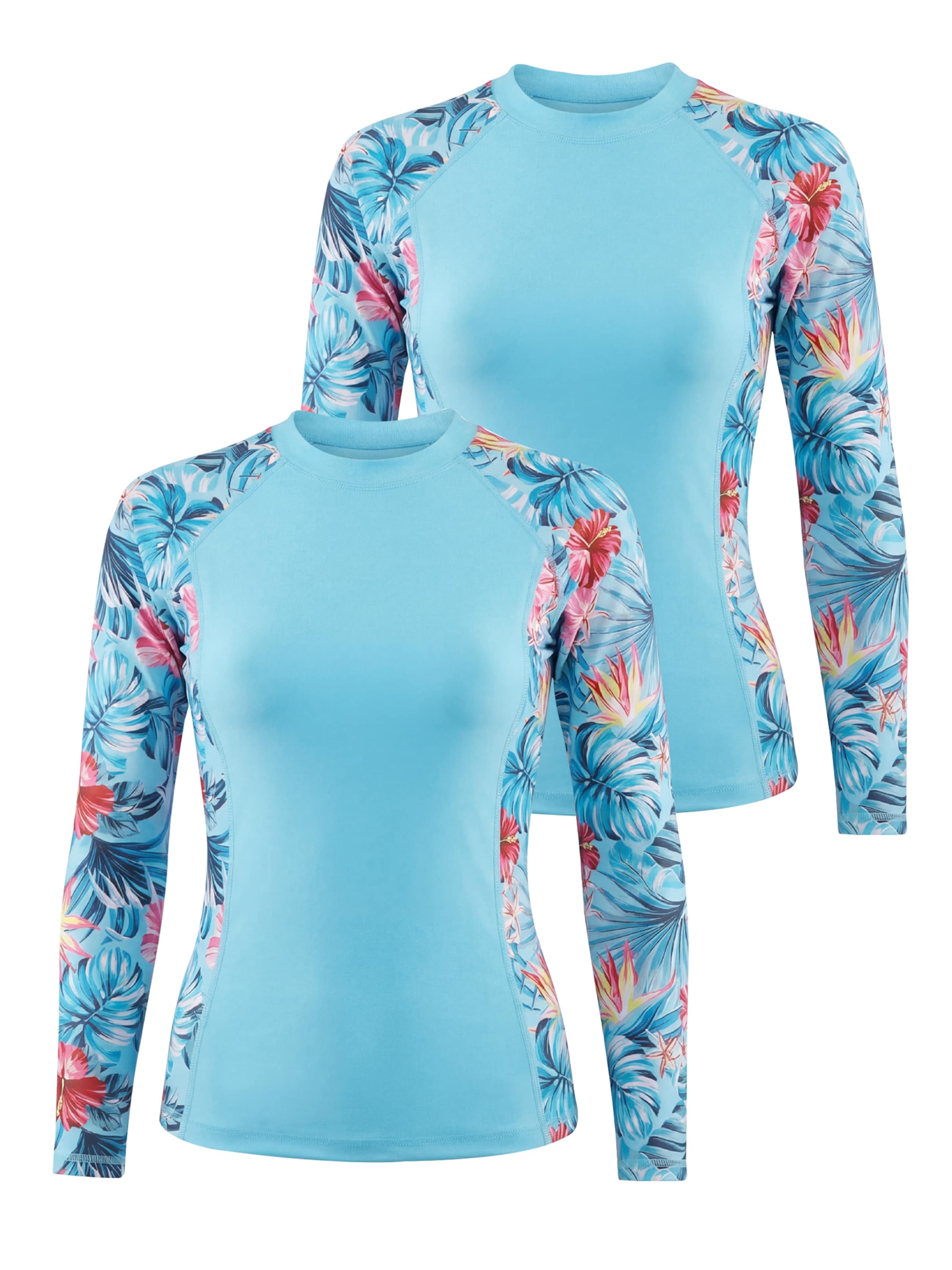MEETWEE T-shirt Tankinitop '2-Pack UV Protection Swimsuit Shirt' in Blauw