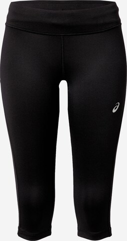 ASICS Skinny Workout Pants 'Silver' in Black: front