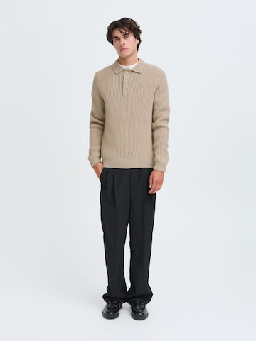 Casual Friday - Jersey 'CFAlbret Polo Knit' en beige